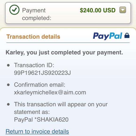 Proof of payment