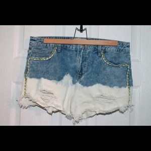 Free People Ombré Denim Shorts