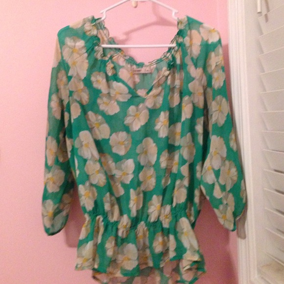 Daisy print sheer shirt