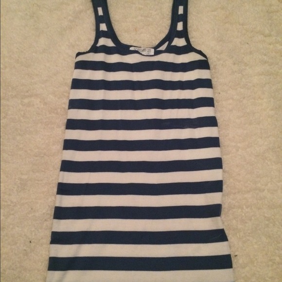 Navy blue and white tank