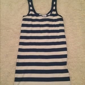 Navy blue and white tank
