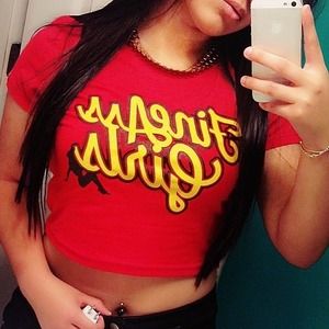 Red "FINE ASS GIRLS" crop top