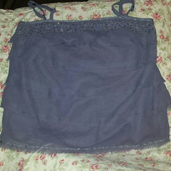 Ruffled charcoal gray tank