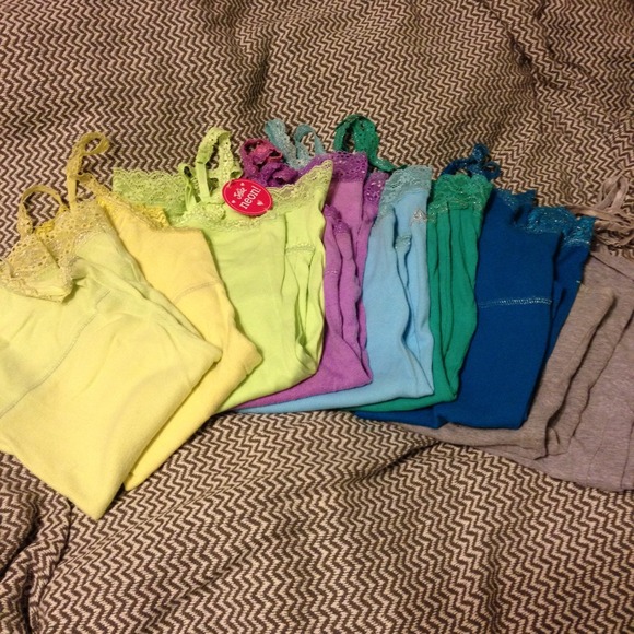 Set of 9 camis and PINK pj bundle!