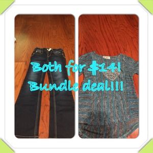 Justice denim girls 10S. NWOT and top BUNDLE DEAL