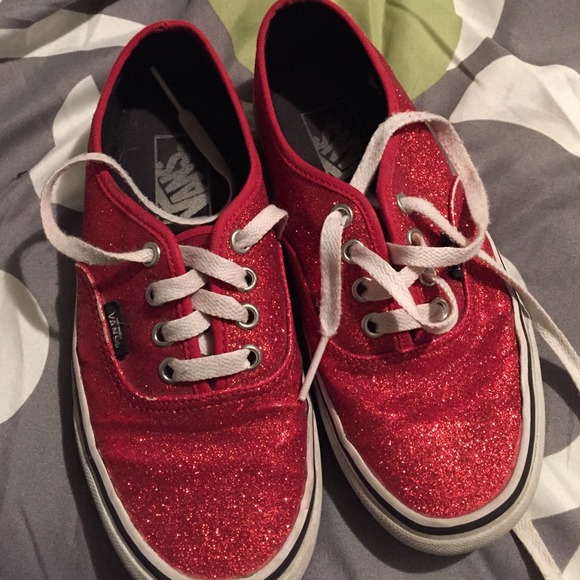 Red glitter vans