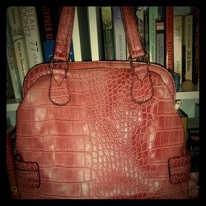 Jessica Simpson pink snake skin purse