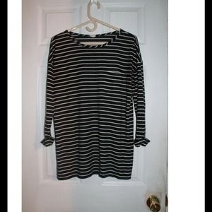 J. Crew Black and White Striped Shirt