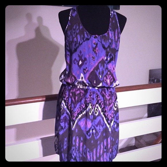 Purple, pink and black lightweight dress