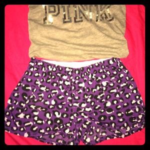 Victoria's Secret PINK Purple Cheetah Sleep Shorts