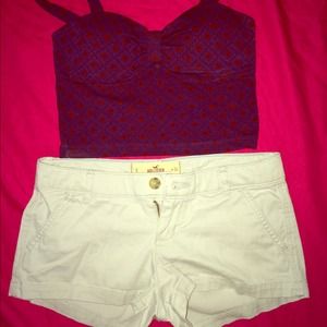 Light Khaki Tailored Hollister Shorts