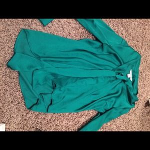 Satin green blouse