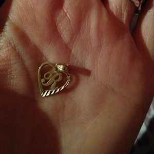 Gold "R " necklace charm
