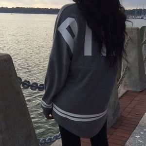 Victoria Secret Pink Grey Varsity Shirt