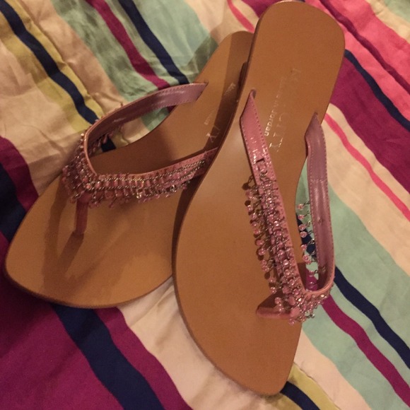 Pink heeled sandals