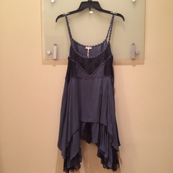 Intimately Free People Grey/Black/Lace Slip Dress