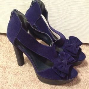 Blue Velvet Heels