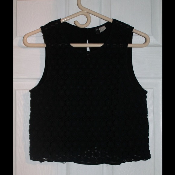 Black Crochet Crop Top