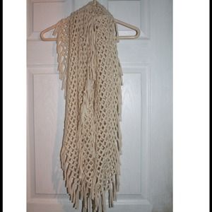 Cream Colored Knit Infinity Scarf