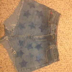 High waisted denim shorts