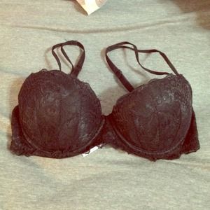 Victoria's Secret PINK: Black Lace push-up bra