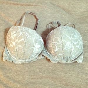 Grey Victoria's Secret PINK: lace push up bra