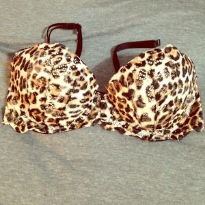 REDUCED: Cheetah lace push up bra, VS pink!
