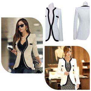 White and Black Blazer