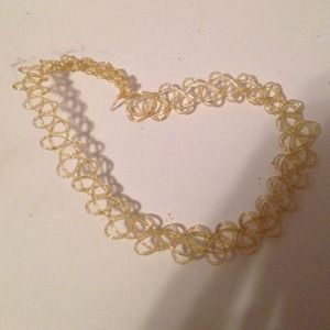 Gold Glitter 90s tattoo chocker necklace