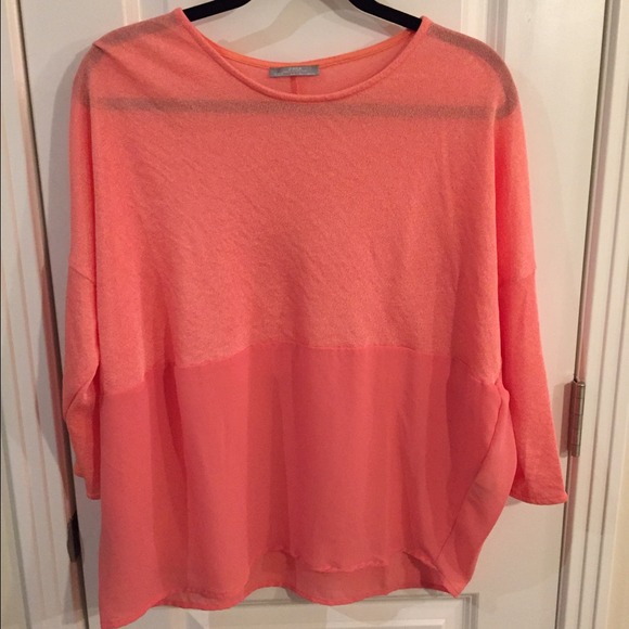 Peach top and cardigan bundle