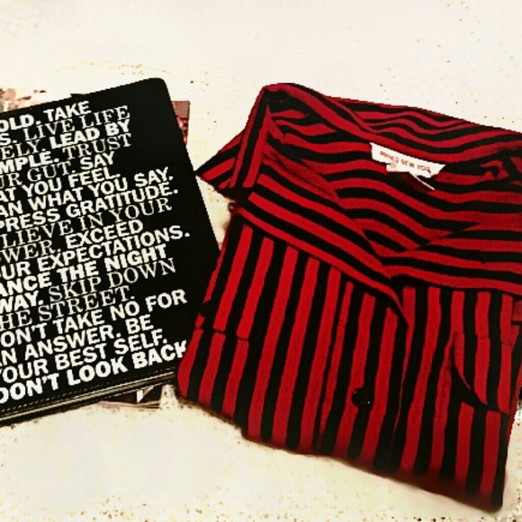 Hi-Low Red and Black Button-Up