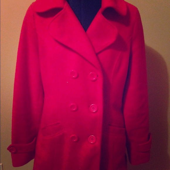 Red double breasted coat