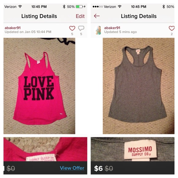 BUNDLED Victoria's Secret pink tank. Med