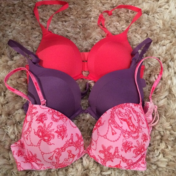 Trio of Padded Victoria Secret Bras 32B