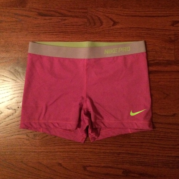 purple and green nike pro spandex shorts💗💗