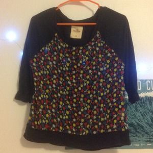 Navy blue floral shirt