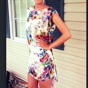 Champagne floral shift dress