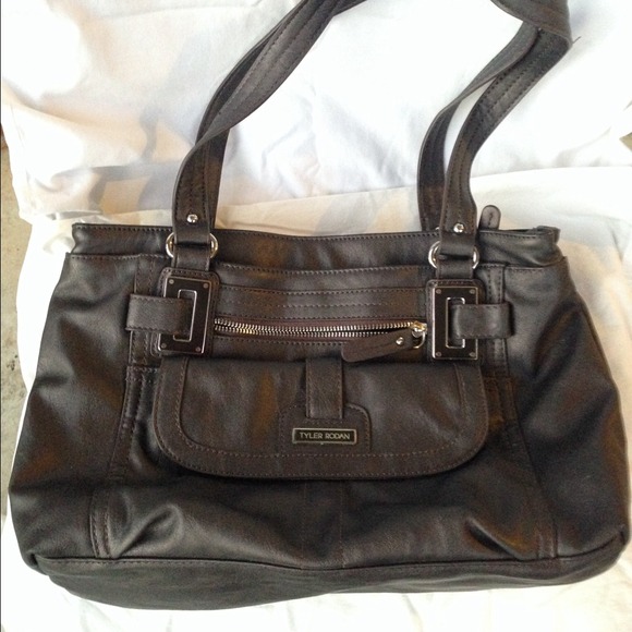 Tyler Rodin Brown Handbag with Floral Print Lining