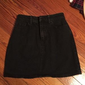 BDG black denim skirt