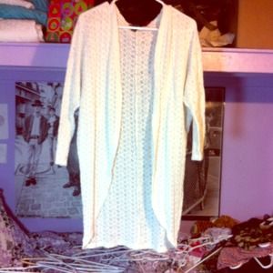 cream long knit cardigan