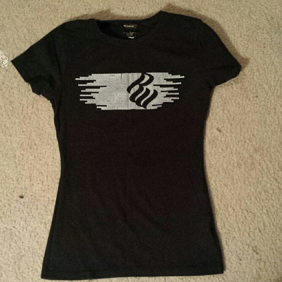 Roca wear tee.  Black with sparkly lettering.