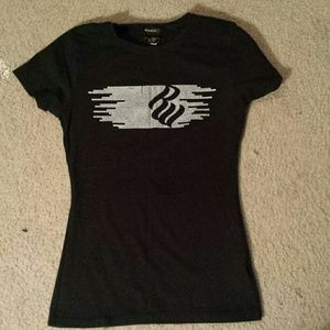 Roca wear tee.  Black with sparkly lettering.