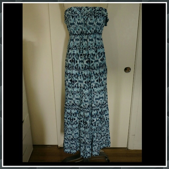 Blue Tie-dye Printed Maxi Dress
