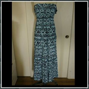 Blue Tie-dye Printed Maxi Dress