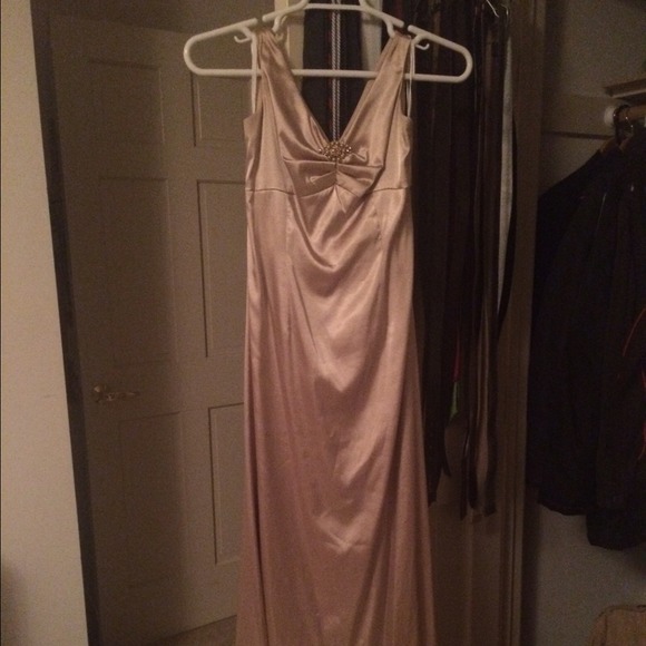 Light gold satin evening gown!