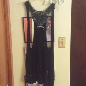 Crocheted back knit vest