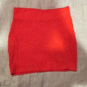 Orange red skirt