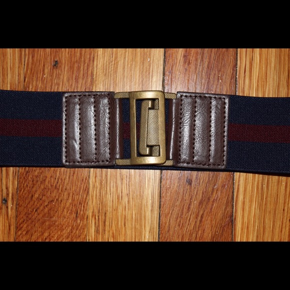 Navy and Red Striped Belt - Picture 1 of 1