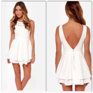 Lulus cutout white ivory dress