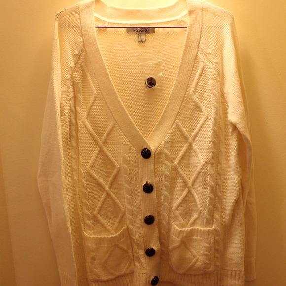 NEVER WORN White Knitted Cardigan - Picture 1 of 3